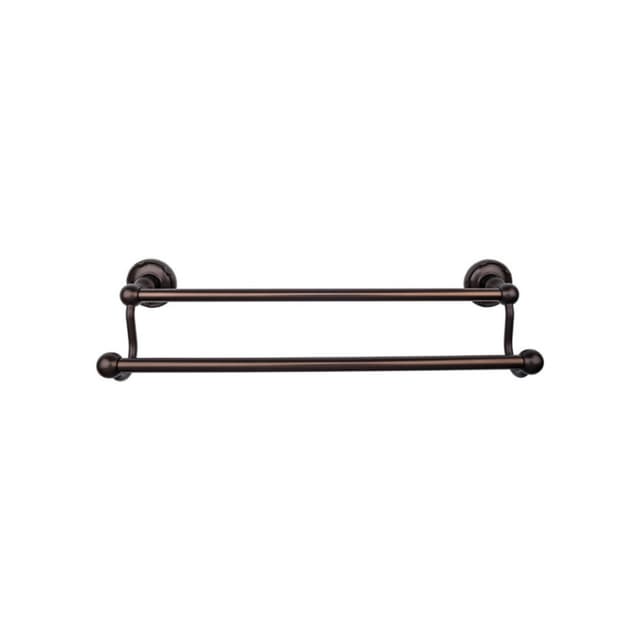 Edwardian Bath Double Towel Bar 30" Center to Center with Ribbon Backplate Oil Rubbed Bronze - Top Knobs ED11ORBE
