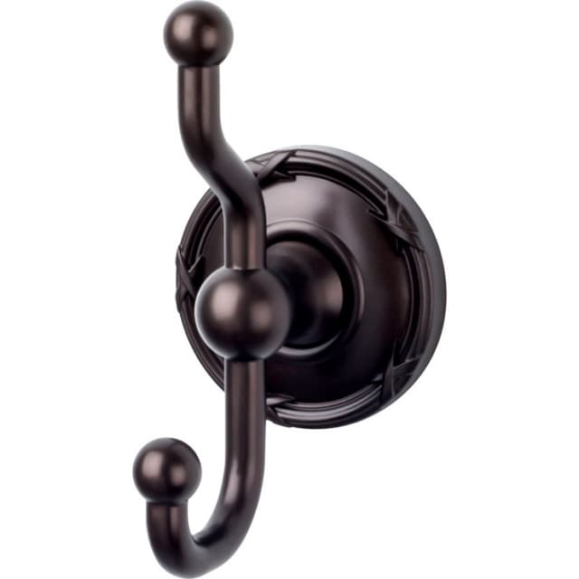 Edwardian Bath Double Hook 5" Long with Ribbon Backplate Oil Rubbed Bronze - Top Knobs ED2ORBE
