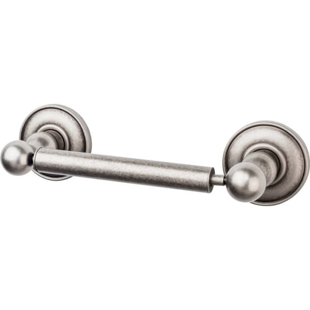 Edwardian Bath Tissue Holder 9-3/8" Long with Plain Backplate Antique Pewter - Top Knobs ED3APD