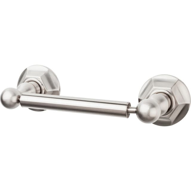 Edwardian Bath Tissue Holder 9-3/8" Long with Hex Backplate Brushed Satin Nickel - Top Knobs ED3BSNB