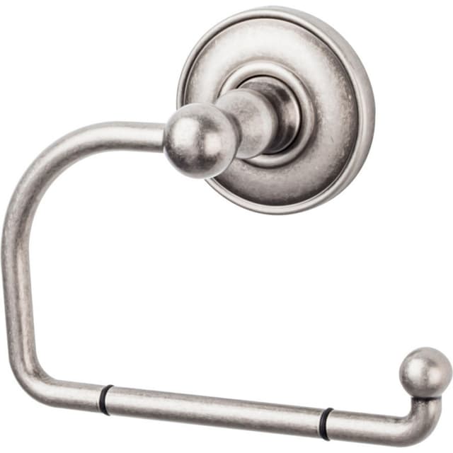 Edwardian Bath Tissue Hook 4-3/4" Long with Plain Backplate Antique Pewter - Top Knobs ED4APD