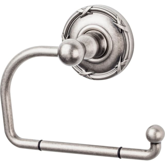 Edwardian Bath Tissue Hook 4-3/4" Long with Ribbon Backplate Antique Pewter - Top Knobs ED4APE