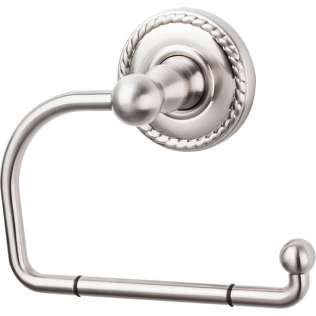 Edwardian Bath Tissue Hook 4-3/8" Long with Rope Backplate Brushed Satin Nickel - Top Knobs ED4BSNF