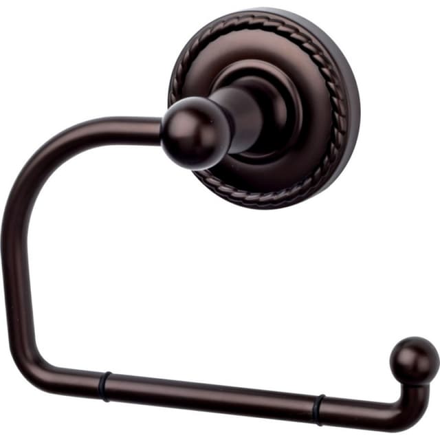 Edwardian Bath Tissue Hook 4-3/8" Long with Rope Backplate Oil Rubbed Bronze - Top Knobs ED4ORBF