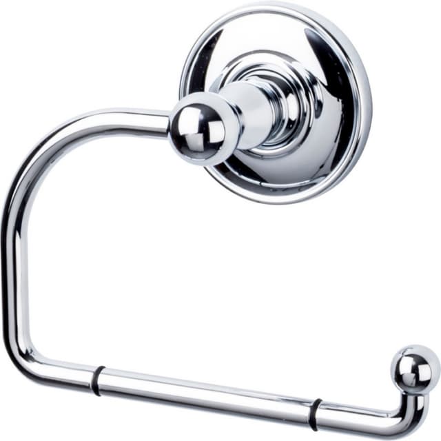 Edwardian Bath Tissue Hook 4-3/4" Long with Plain Backplate Polished Chrome - Top Knobs ED4PCD
