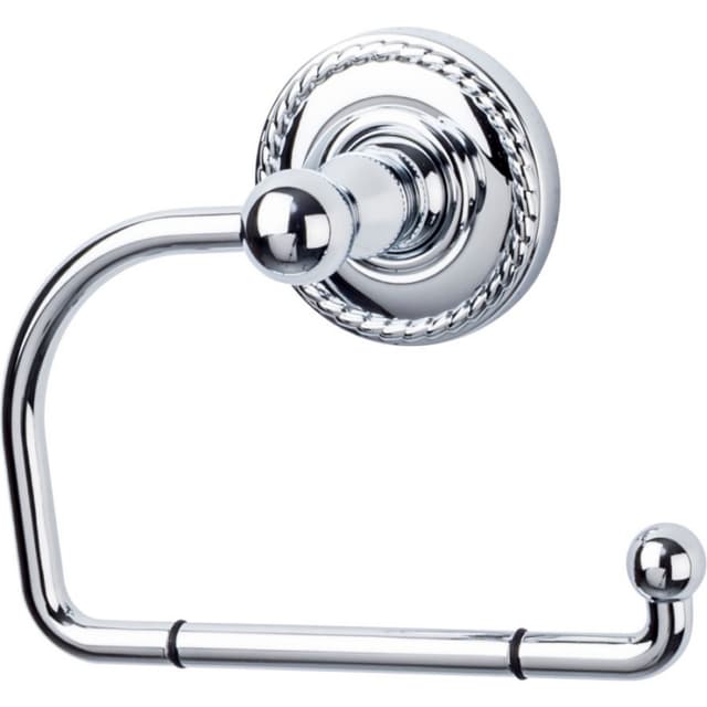 Edwardian Bath Tissue Hook 4-3/8" Long with Rope Backplate Polished Chrome - Top Knobs ED4PCF