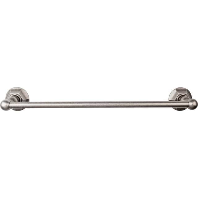 Edwardian Bath Single Towel Bar 18" Center to Center with Hex Backplate Antique Pewter - Top Knobs ED6APB