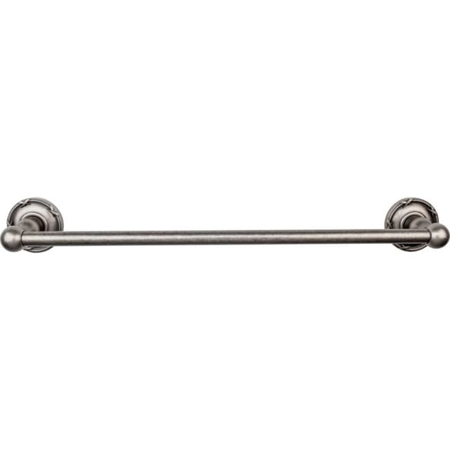 Edwardian Bath Single Towel Bar 18" Center to Center with Ribbon Backplate Antique Pewter - Top Knobs ED6APE