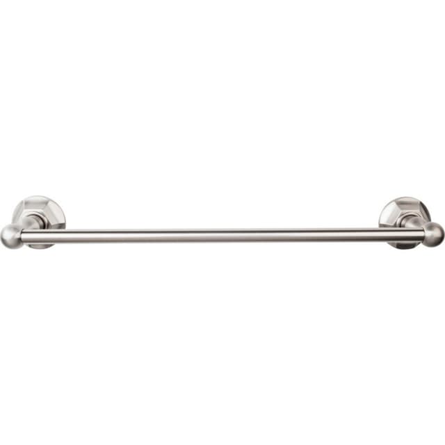 Edwardian Bath Single Towel Bar 18" Center to Center with Hex Backplate Brushed Satin Nickel - Top Knobs ED6BSNB