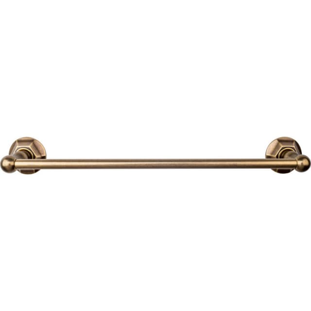 Edwardian Bath Single Towel Bar 18" Center to Center with Hex Backplate German Bronze - Top Knobs ED6GBZB