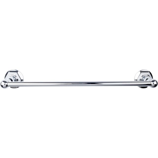Edwardian Bath Single Towel Bar 18" Center to Center with Hex Backplate Polished Chrome - Top Knobs ED6PCB