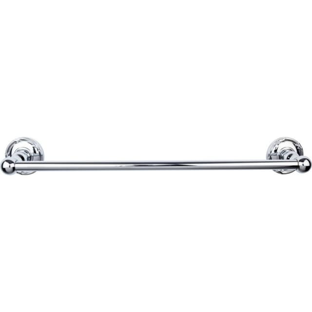 Edwardian Bath Single Towel Bar 18" Center to Center with Ribbon Backplate Polished Chrome - Top Knobs ED6PCE