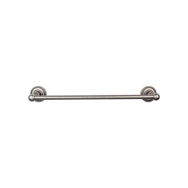 Edwardian Bath Single Towel Bar 24" Center to Center with Rope Backplate Antique Pewter - Top Knobs ED8APF