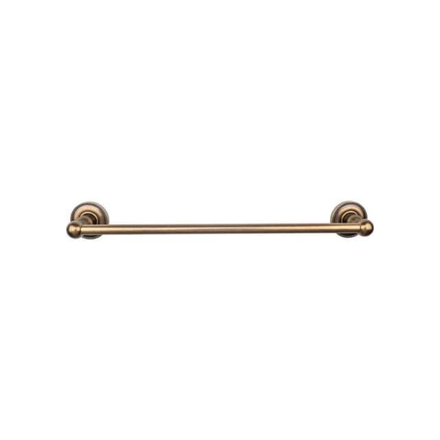 Edwardian Bath Single Towel Bar 24" Center to Center with Beaded Backplate German Bronze - Top Knobs ED8GBZA