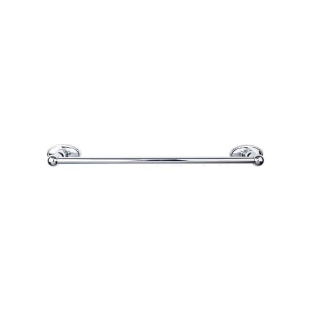 Edwardian Bath Single Towel Bar 24" Center to Center with Oval Backplate Polished Chrome - Top Knobs ED8PCC