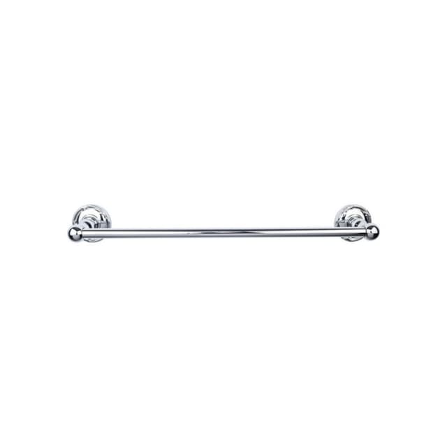 Edwardian Bath Single Towel Bar 24" Center to Center with Ribbon Backplate Polished Chrome - Top Knobs ED8PCE