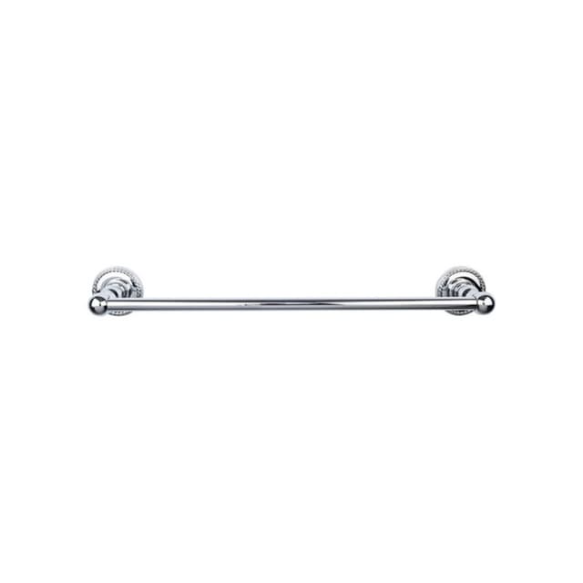 Edwardian Bath Single Towel Bar 24" Center to Center with Rope Backplate Polished Chrome - Top Knobs ED8PCF
