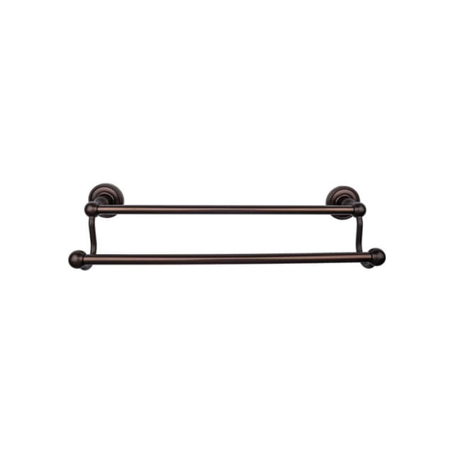 Edwardian Bath Double Towel Bar 24" Center to Center with Rope Backplate Oil Rubbed Bronze - Top Knobs ED9ORBF