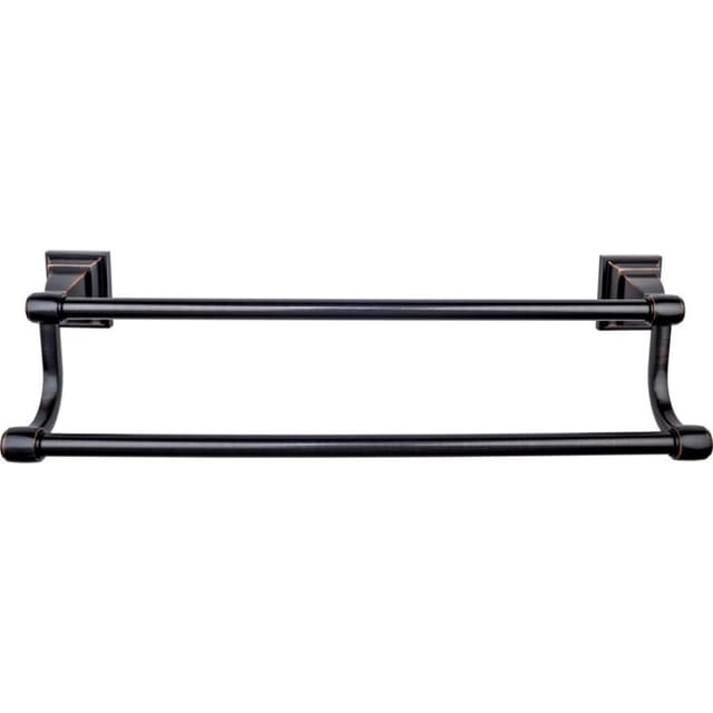 Stratton Bath Double Towel Bar 30" Center to Center Tuscan Bronze - Top Knobs STK11TB