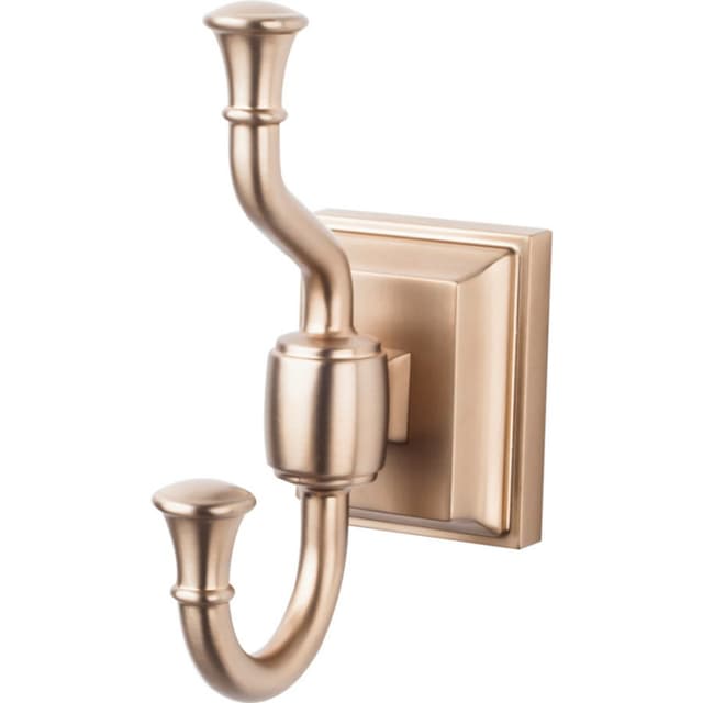 Stratton Bath Double Hook 5-1/8" Long Brushed Bronze - Top Knobs STK2BB
