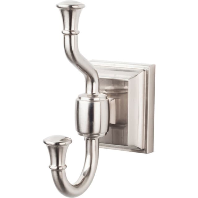 Stratton Bath Double Hook 5-1/8" Long Brushed Satin Nickel - Top Knobs STK2BSN