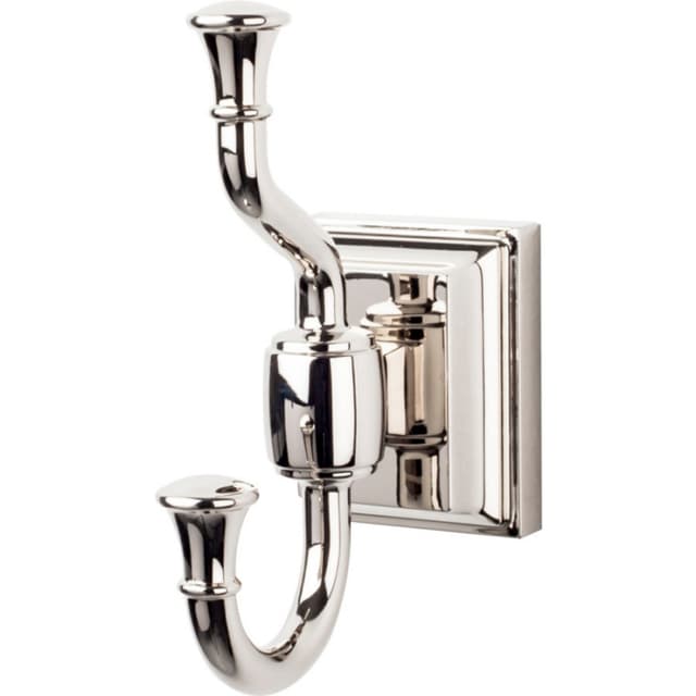 Stratton Bath Double Hook 5-1/8" Long Polished Nickel - Top Knobs STK2PN