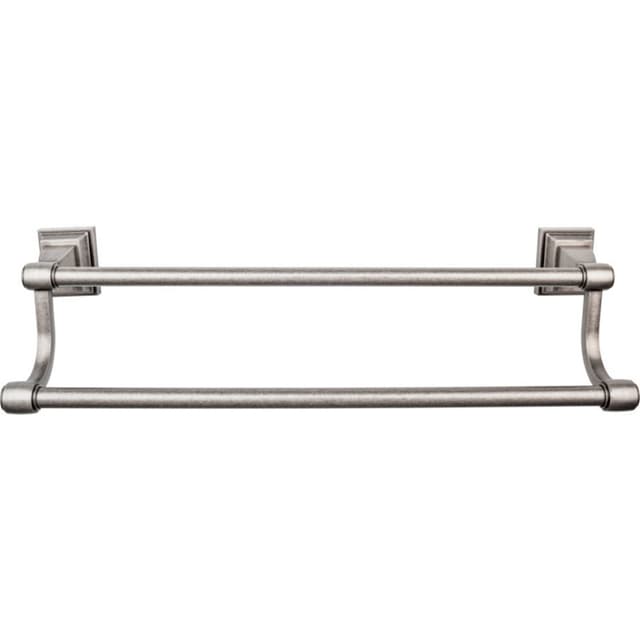 Stratton Bath Double Towel Bar 18" Center to Center Antique Pewter - Top Knobs STK7AP