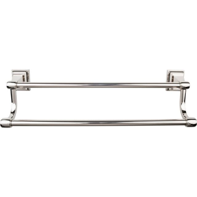 Stratton Bath Double Towel Bar 24" Center to Center Polished Nickel - Top Knobs STK9PN