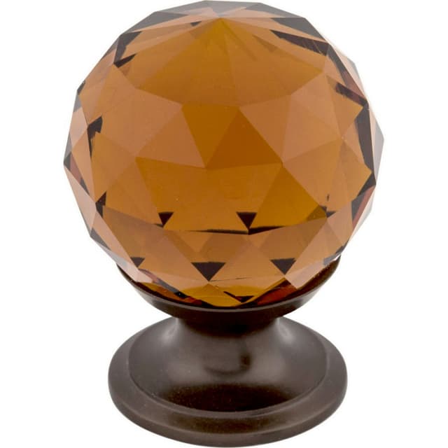 Top Knobs Crystal Series 1-1/8" (28.5 mm) Diameter Oil Rubbed BronzeKnob, - TK121ORB