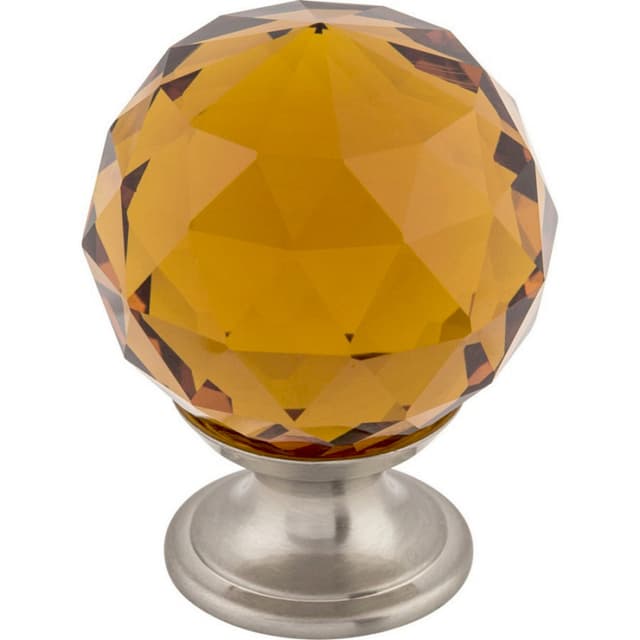 Top Knobs Crystal Series 1-3/8" (35 mm) Diameter Brushed Satin NickelKnob, - TK122BSN