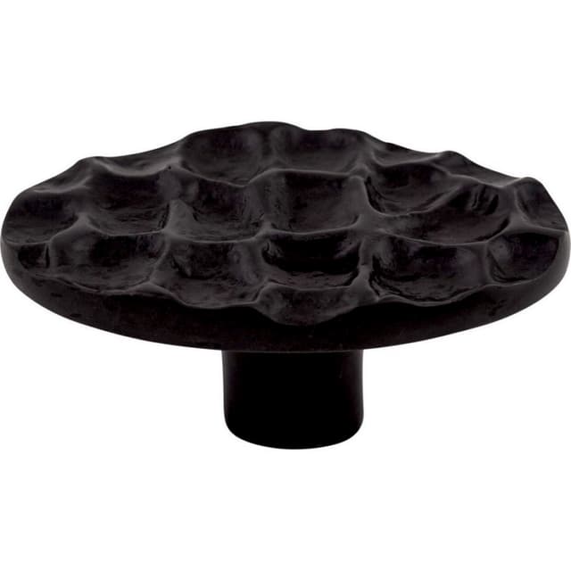 Top Knobs Cobblestone Series 2-5/8 in (67 mm) L x 1-3/4 in (44 mm) W Coal Black Knob, - TK299CB