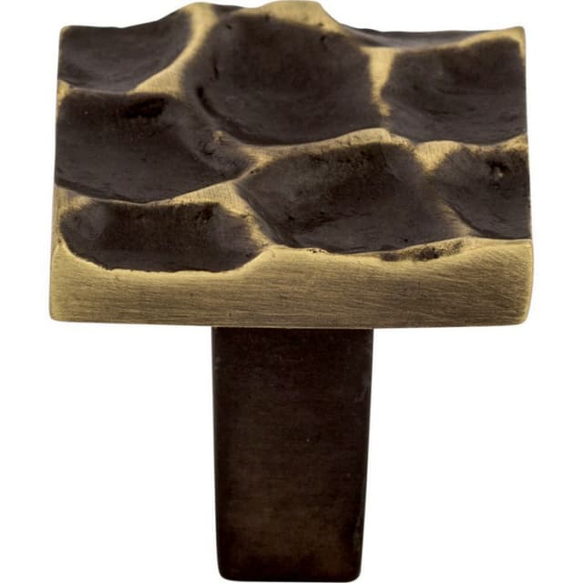 Top Knobs Cobblestone Series 1-1/8 in (28.5 mm) L x 1-1/8 in (29 mm) W Brass Antique Knob, - TK300BA