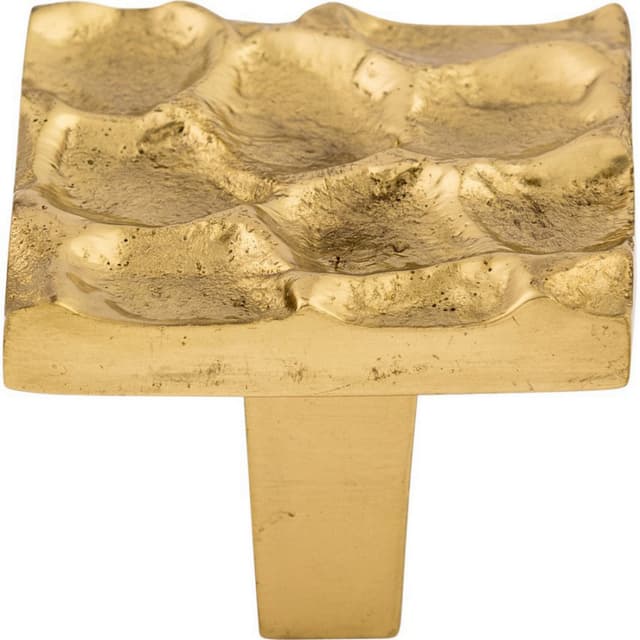 Top Knobs Cobblestone Series 1-3/8 in (35 mm) L x 1-3/8 in (35 mm) W Polished Brass Knob, - TK301BR
