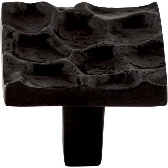 Top Knobs Cobblestone Series 1-3/8 in (35 mm) L x 1-3/8 in (35 mm) W Coal Black Knob, - TK301CB