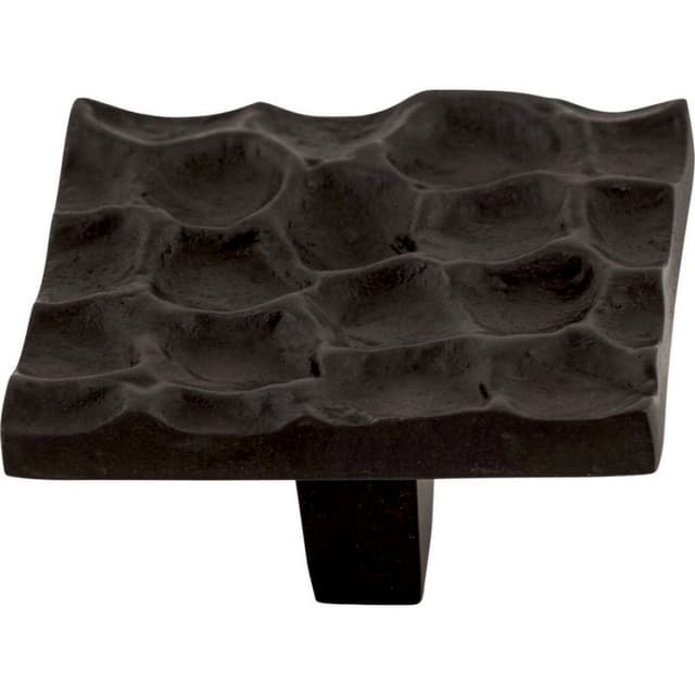 Top Knobs Cobblestone Series 1-15/16 in (49 mm) L x 1-15/16 in (49 mm) W Coal Black Knob, - TK302CB