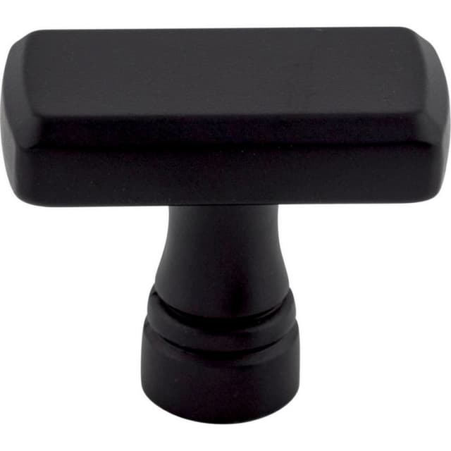 Top Knobs Devon Series 1-3/8 in (35 mm) L x 11/16 in (17 mm) W Flat Black Knob, - TK850BLK