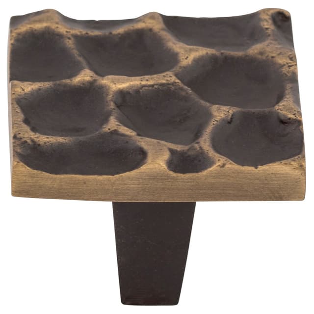 Top Knobs Cobblestone Series 1-3/8 in (35 mm) L x 1-3/8 in (35 mm) W Brass Antique Knob, - TK301BA