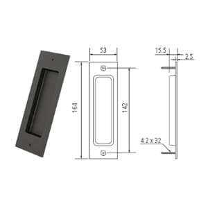 Regular & Mini Barn Door Flush Handle, PRO Series