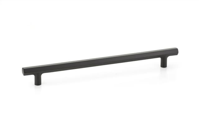 Emtek Urban Modern Mod Hex Pull, 10"CC, Flat Black - 86680US19