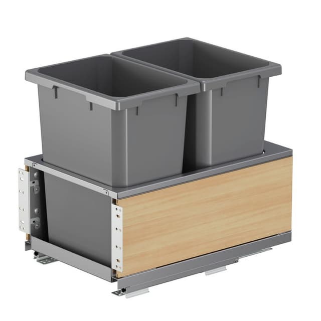 ENVI BMT Planero Bottom Mount Trash Pullout, Double 35 Quart Bins, for 18" Openings, Vauth-Sagel