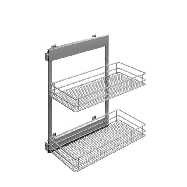 Vauth-Sagel SUB Side Saphir Platinum 2-Shelf Base Cabinet Pullout Organizer with Soft-Close Slides