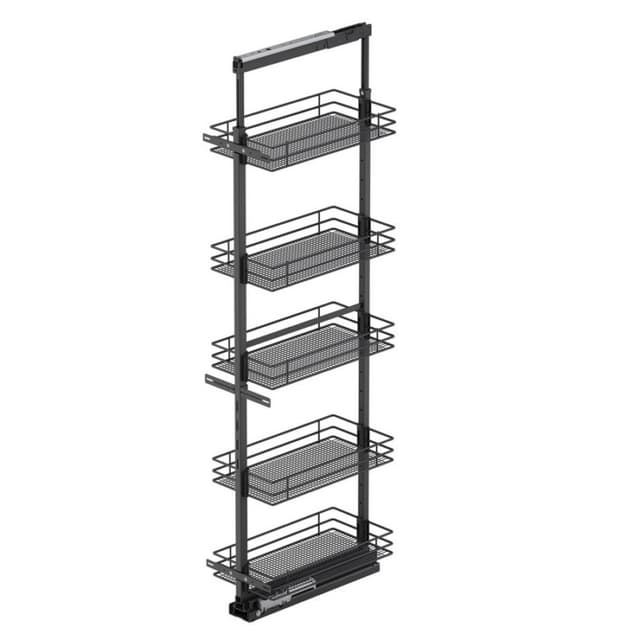 TAL Pantry 4-Shelf Carbon Steel Gray Saphir Basket Pull-Out, Vauth-Sagel