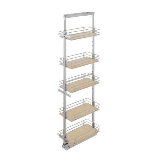 Vauth-Sagel TAL Pantry 5-Shelf Scalea Platinum/Maple Basket Pull-Out