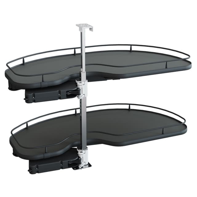 CORNERSTONE MAXX Scalea Blind Corner Pull-Out for 15" Opening, Carbon Steel Gray, Vauth-Sagel