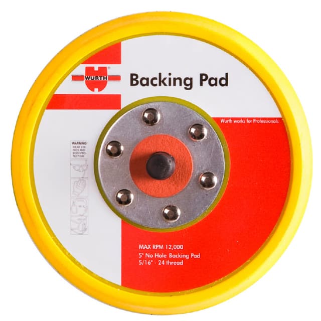 Replacement Pads, 5" Round, No-Hole, PSA, Wurth