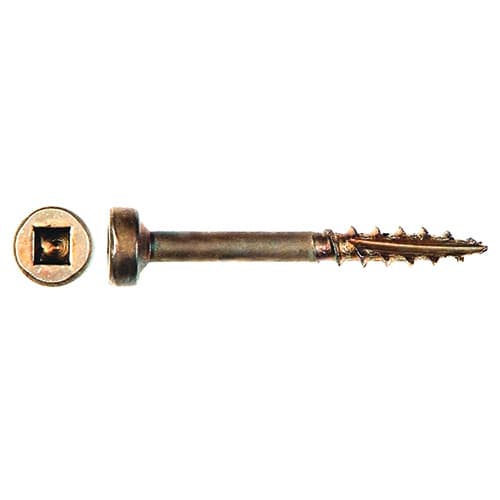Würth #7 Modified Pan Head Face Frame Screw Square Drive - Type 17 Auger Point Coarse Thread Lubricated