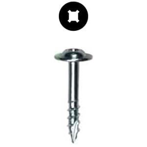 Würth #8 x 1-1/4" Modified Washer Head Drawer Front Adjusting Screw Phillips/Square Drive - Type 17 Auger Point Coarse Thread Zinc, 0684624001961 6500 - 6500/Box
