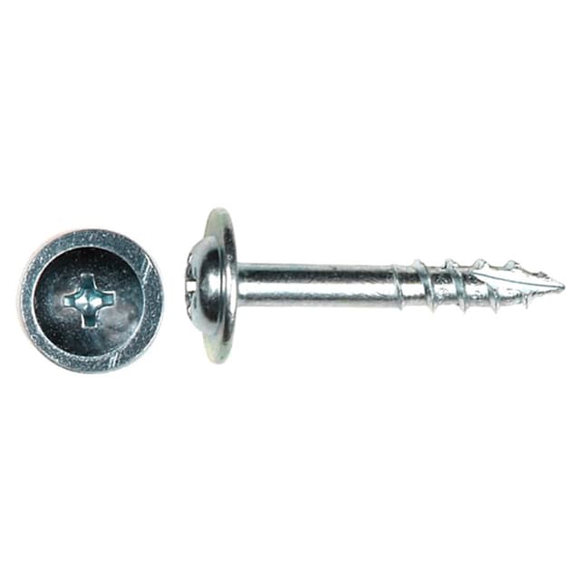 Würth #8 x 1" Modified Washer Head Drawer Front Adjusting Screw Phillips Drive - Type 17 Auger Point Coarse Thread Zinc, 0684624007961 7000 - 7000/Box