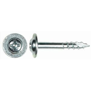 Würth #8 Modified Washer Head Drawer Front Adjusting Screw Phillips/Square Drive - Type 17 Auger Point Coarse Thread Zinc