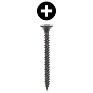Würth #7 x 1-1/4" Bugle Head Drywall Screw Phillips Drive - Sharp Point Fine Thread Black, 3670000252961 8000 - 8000/Box